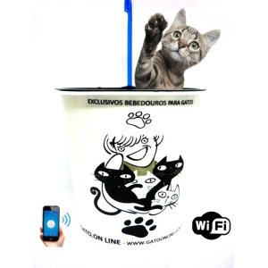 Bebedouro Plastico 1700 Ml Branco WIFI torneira azul