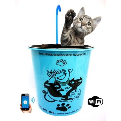 Bebedouro Plastico 1700 Ml Azul WIFI torneira azul