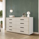 Ver imagem 1 de Cômoda Valência 8 Gavetas Branco Creme Politorno Móveis