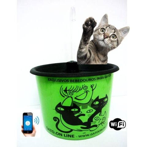 Bebedouro Plastico 1500ml verde Wifi torn. incolor filtro