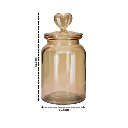 Kit Pote Vidro Âmbar Decor Afeto Coração 3pç 650ml, 1l E1,3l - 7