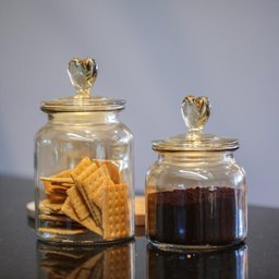 Kit Pote Vidro Âmbar Decor Afeto Coração 3pç 650ml, 1l E1,3l - 5