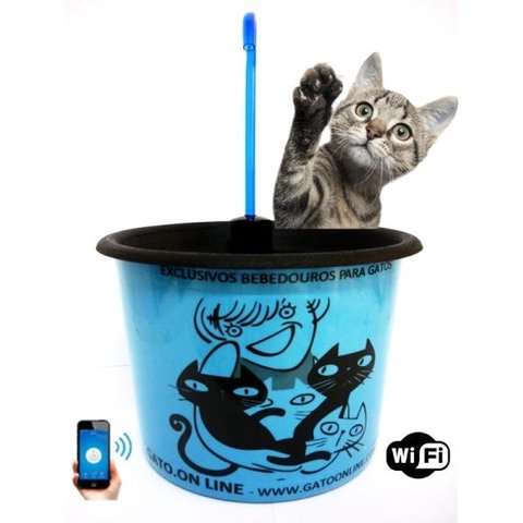 Bebedouro Plastico 1500 ml azul Wifi torneira azul filtro