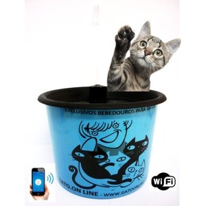 Bebedouro Plastico 1500ml azul Wifi torneira incolor filtro