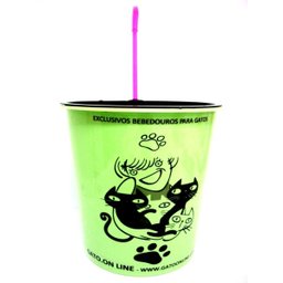 Bebedouro Plastico 1700 Ml Verde torneira rosa - 1