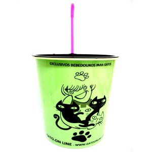 Bebedouro Plastico 1700 Ml Verde torneira rosa