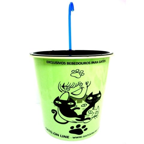 Bebedouro Plastico 1700 Ml Verde torneira acrilico azul