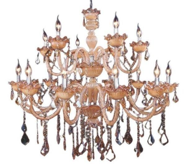 Lustre Amber Candelabro Maria Tereza Cristais Âmbar | MadeiraMadeira