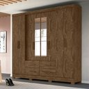 Ver imagem 2 de Guarda Roupa 8 Portas com Espelho San Lorenzo Plus Castanho Wood 941331 Moval