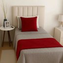 Ver imagem 2 de Peseira Drapeada Veludo Luxo 1,60x0,50m Dupla Face cama solteiro Vermelho