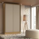 Ver imagem 1 de Guarda Roupa Solteiro 2 Portas de Correr Mdf 1,38 M Altezza Belmax:freijó/off White