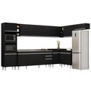 Ver imagem 1 de Armário de Cozinha Modulada de Canto 9 Peças Cp06 Balcão com Pia Inox Preto - Lumil
