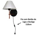 Ver imagem 2 de Arandela De Parede em Alumínio e Cúpula de Algodão Para Sala, Quarto Cabeceira De Cama - Preto com C