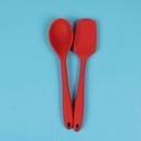 Ver imagem 2 de Espátula Pá de Silicone Vermelha 27cm Coberturas Fechada com Suporte
