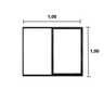 Janela 2 Folhas de Correr S/ Grade 1.00 X 1.00 Aluminio Preto Linha Modular - Hale - 2