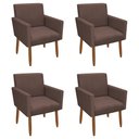 Ver imagem 1 de Kit 4 Poltronas Decorativa Nina Pés Palito Veludo Marrom Chamby Móveis