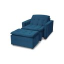 Ver imagem 4 de Poltrona do Papai Reclinável com Puff Filadélfia Veludo Azul Marinho - Meu Estofado Poltrona do Papa