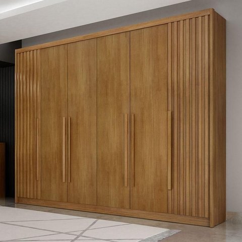 Guarda Roupa Casal Ripado Ambiente Bragança 6 Portas 6 Gavetas Cumaru 23 – Novo Horizonte