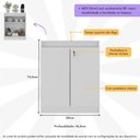 Ver imagem 5 de Aparador Buffet 60cm 2 Portas com Chave Multimóveis Cr50099 Branco