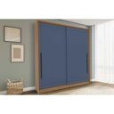 Ver imagem 1 de Guarda Roupa 2 Portas de Correr e 2 Gavetas Valência Freijo/azul - Politorno