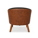 Ver imagem 7 de Poltrona Sala Decorativa Kit 2 Stella Pé Madeira Trapézio Castanho Sintético Pu Nozes/linho Preto D0