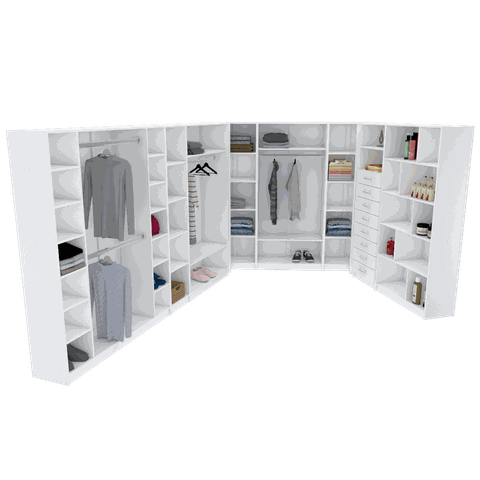 KIT CLOSET MODULAR MUNDI M301.2021.B MUNDI MOVEIS