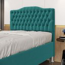 Ver imagem 1 de Cabeceira Estofada Decorativa Pollux para Cama Box 195 para Cama King Sued Azul Turquesa Aradecor