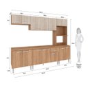 Ver imagem 3 de Cozinha Modulada com Balcão Tampo Max 262x195cm 7 Peças Armário Mdp Carvalho Blanche - Clicklar