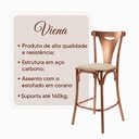 Ver imagem 3 de Kit 5 Banquetas Altas Viena em Aço Cobre para Cozinha e Bancada Gourmet com Assento Corano - Bege