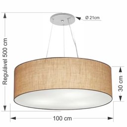 Pendente Cilíndrico Palha MJ-4381 Para Mesa de Jantar e Estar - 2