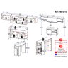 Armário de Cozinha Modulado com Bancada Veneza Multimóveis Mp2212 Preto/branco - 3