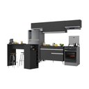 Ver imagem 1 de Armário de Cozinha Modulado com Bancada Veneza Multimóveis Mp2212 Preto/branco