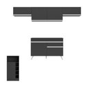 Ver imagem 6 de Armário de Cozinha Modulado com Bancada Veneza Multimóveis Mp2212 Preto/branco