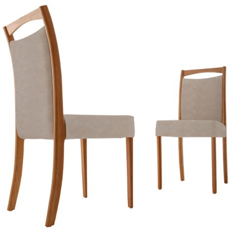 Conjunto com 2 Cadeiras Munique em Madeira Maciça para Sala de Jantar Moderna Mobília