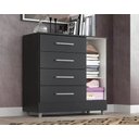 Ver imagem 2 de Cômoda 4 Gavetas 1 Porta - Preto Laura