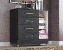 Ver imagem 2 de Cômoda 4 Gavetas 1 Porta - Preto Laura