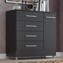 Ver imagem 1 de Cômoda 4 Gavetas 1 Porta - Preto Laura