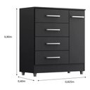 Ver imagem 3 de Cômoda 4 Gavetas 1 Porta - Preto Laura