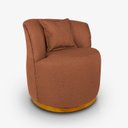 Ver imagem 5 de Poltrona Orgânica Base Metálica Confortável Decorativa para Sala Escritório Recepção Maranata Linho