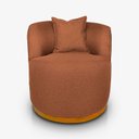Ver imagem 4 de Poltrona Orgânica Base Metálica Confortável Decorativa para Sala Escritório Recepção Maranata Linho