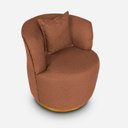 Ver imagem 2 de Poltrona Orgânica Base Metálica Confortável Decorativa para Sala Escritório Recepção Maranata Linho