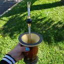 Ver mais imagens de Bomba de Chimarrão Bojo Mil Furos Inox 25cm Pedra Ágata com Rosca Bortonaggio