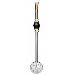 Bomba de Chimarrão Bojo Mil Furos Inox 25cm Pedra Ágata com Rosca Bortonaggio - 1