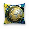 Almofada Decorativa 25x25 Cheias Bola Futebol Brasil - 1