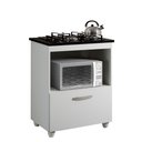 Ver imagem 1 de Balcão para Cooktop 4 Bocas 1 Porta Basculante Espaço para Forno Salvia Kaiki Móveis