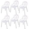 Kit 6 Cadeiras Design Penelope Chair One Pelegrin Pel-1335 Cor Branca - 1