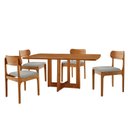 Ver imagem 2 de Conjunto de Mesa de Jantar Vitoria Tampo Laminado 120cm Barril 4 Cadeiras Bellini