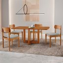 Ver imagem 1 de Conjunto de Mesa de Jantar Vitoria Tampo Laminado 120cm Barril 4 Cadeiras Bellini
