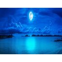 Ver imagem 2 de Papel de Parede Praia Mar Lua Cheia Céu 3d Npr225