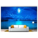 Ver imagem 1 de Papel de Parede Praia Mar Lua Cheia Céu 3d Npr225